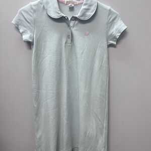 The Beaufort Bonnet Company Light Blue Polo with Pink Embroidery